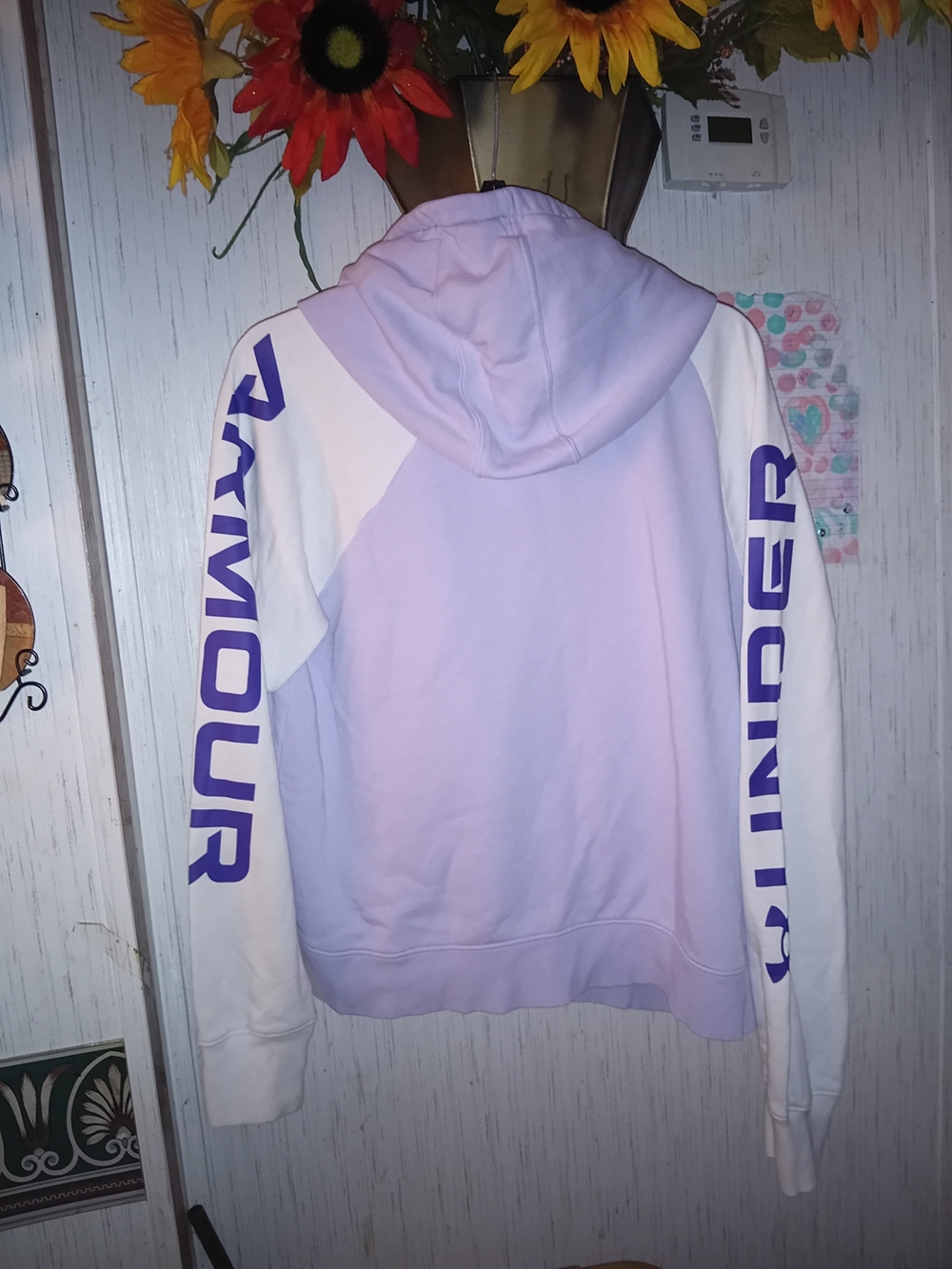 LG Lavender and White Hooded Sweatshirt with Purple Logo